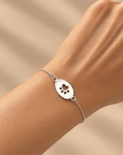 Pulseras huella pet plata