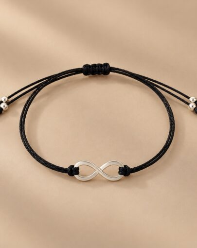 Pulsera de hilo negro infinito - Imagen 1