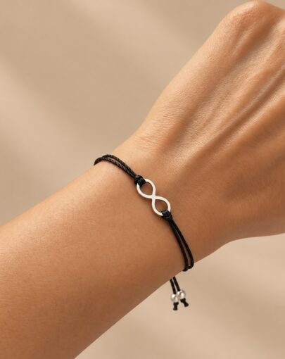 Pulsera de hilo negro infinito - Imagen 2