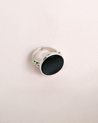 ANILLO ONIX BOLITAS PLATA - Imagen 5