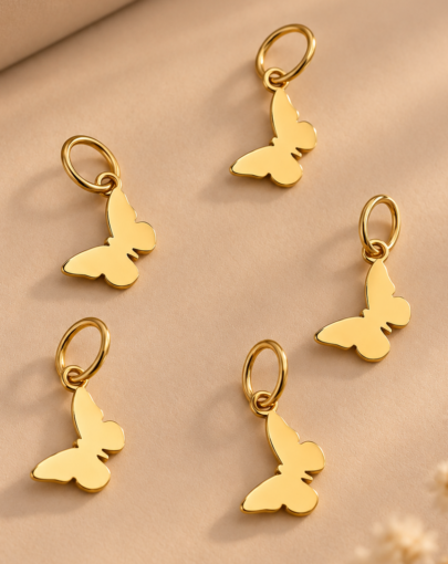 DIJE MARIPOSA PLATA ENCHAPADO EN ORO (IDEAL PARA PUÑERA)