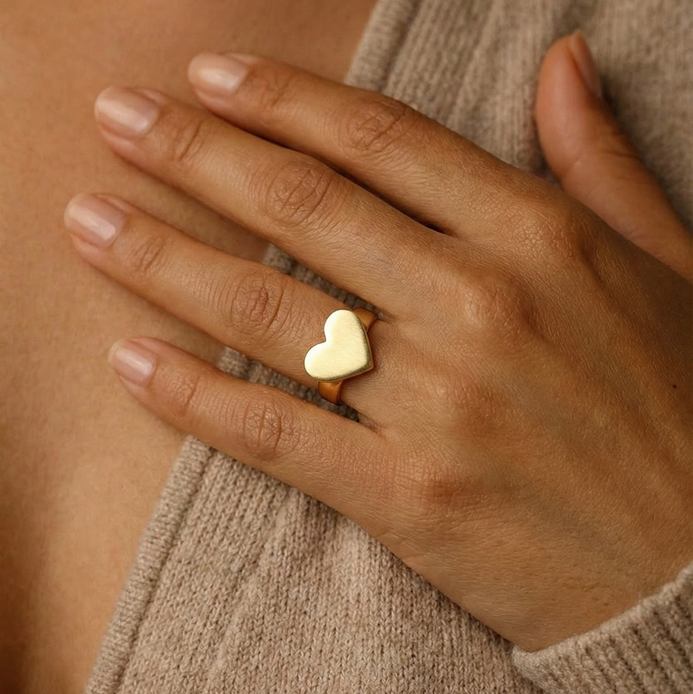 anillo corazon liso modelo