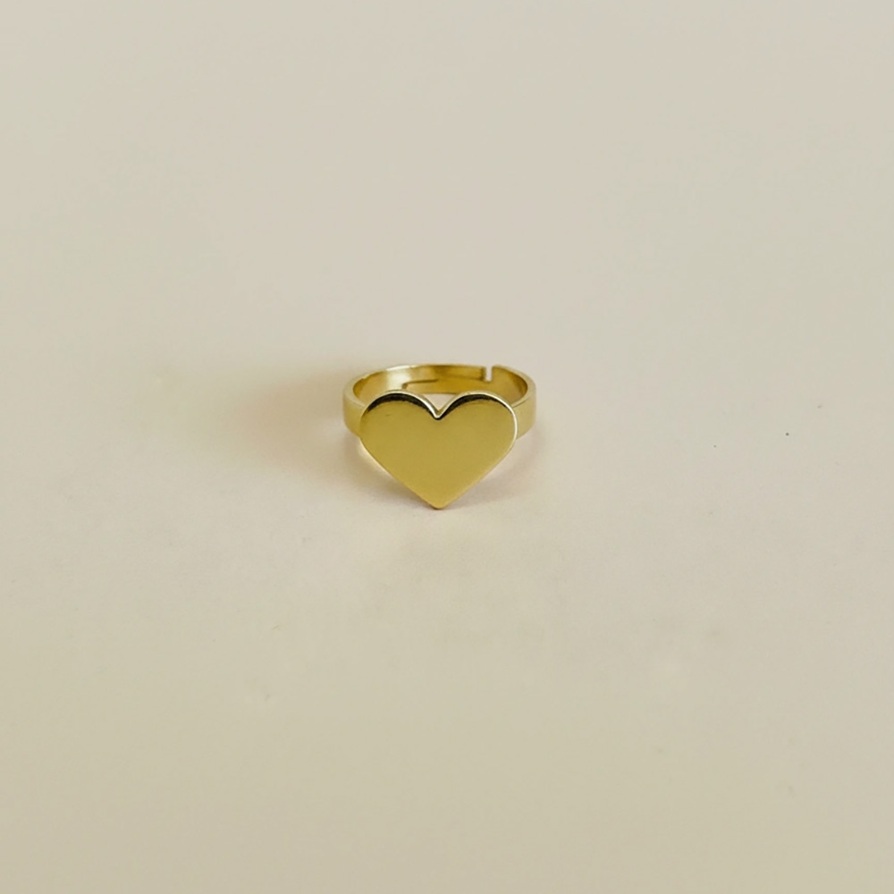 anillo corazon liso