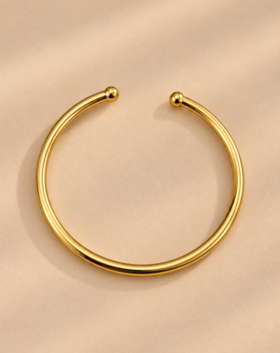 CUFF MINIMAL – PUÑERA ABIERTA PLATA CON ENCHAPE DE ORO