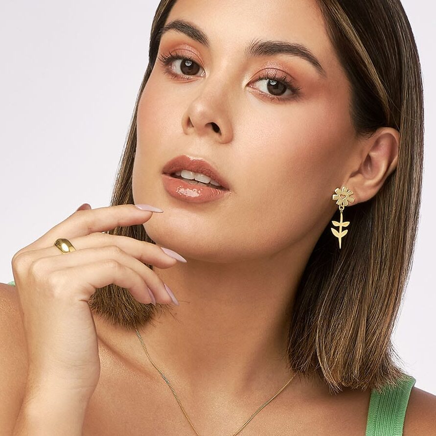 look flor con tallo gold-min