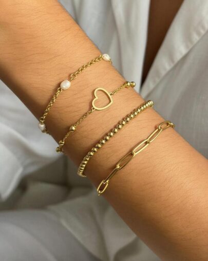 PULSERA CLIP PLATA CON ENCHAPE ORO - Imagen 4