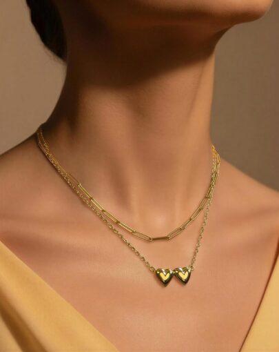 CADENA CLIP PLATA CON ENCHAPE ORO - Imagen 3