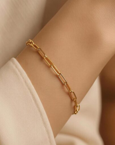 PULSERA CLIP PLATA CON ENCHAPE ORO - Imagen 3