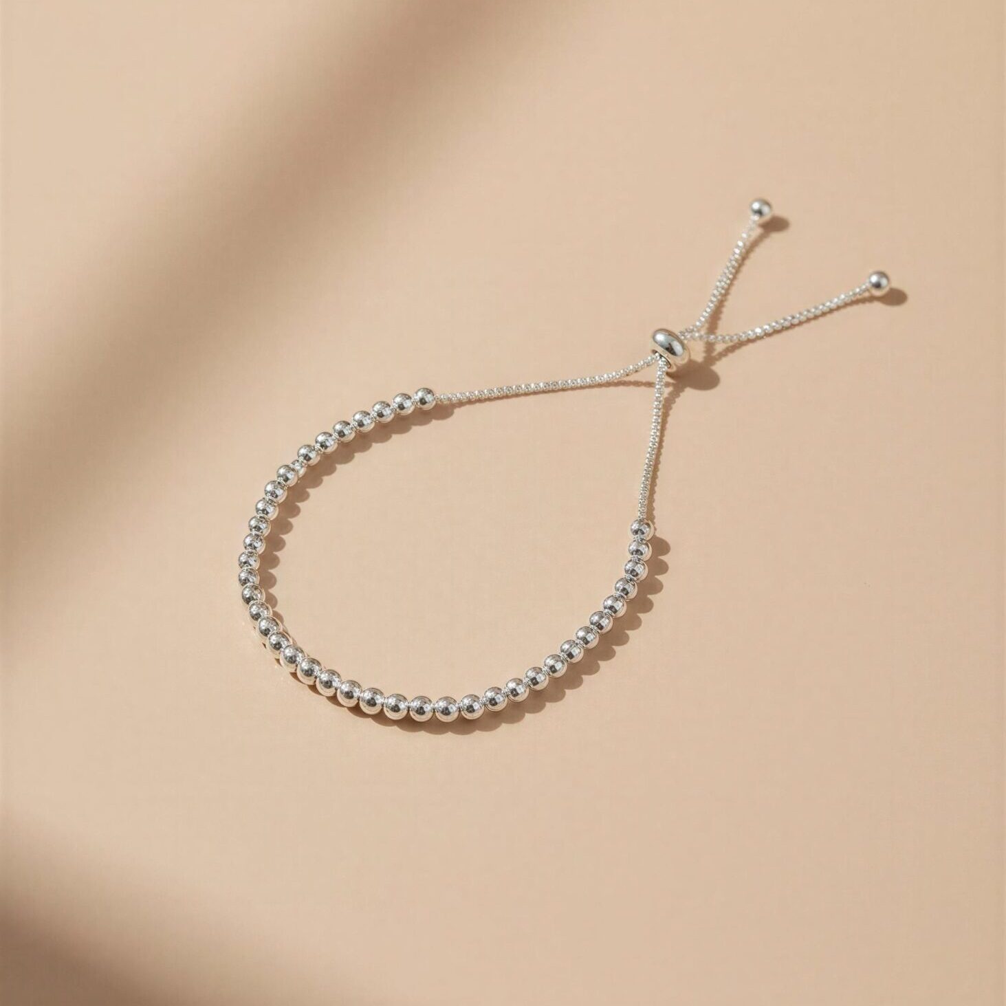 pulsera regulable bolitas plata