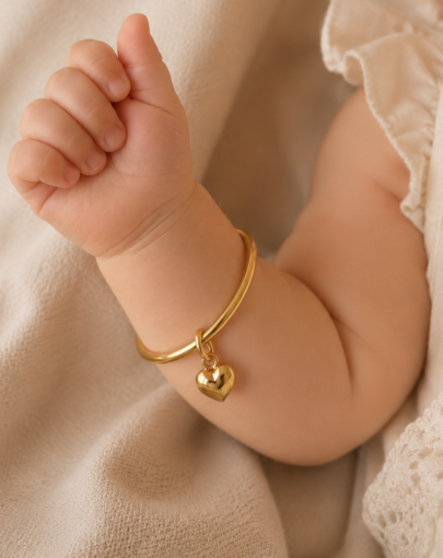 PUÑERA PARA BEBE PLATA CON ENCHAPE DE ORO - Imagen 3